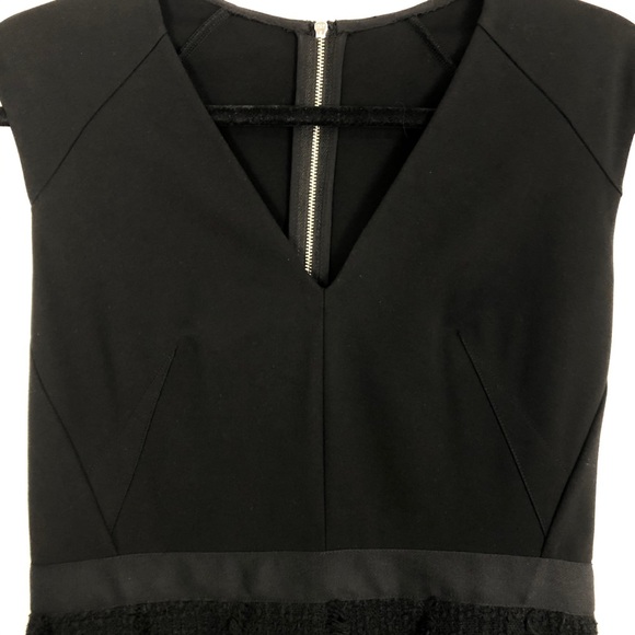 Rebecca Taylor Tweed Combo Dress In Black - Picture 8 of 10